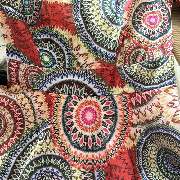 CQ by CQ Dress Multicolor Long Sleeve Dress Padded Shoulders Sz M Back Zip New - Picture 7 of 7